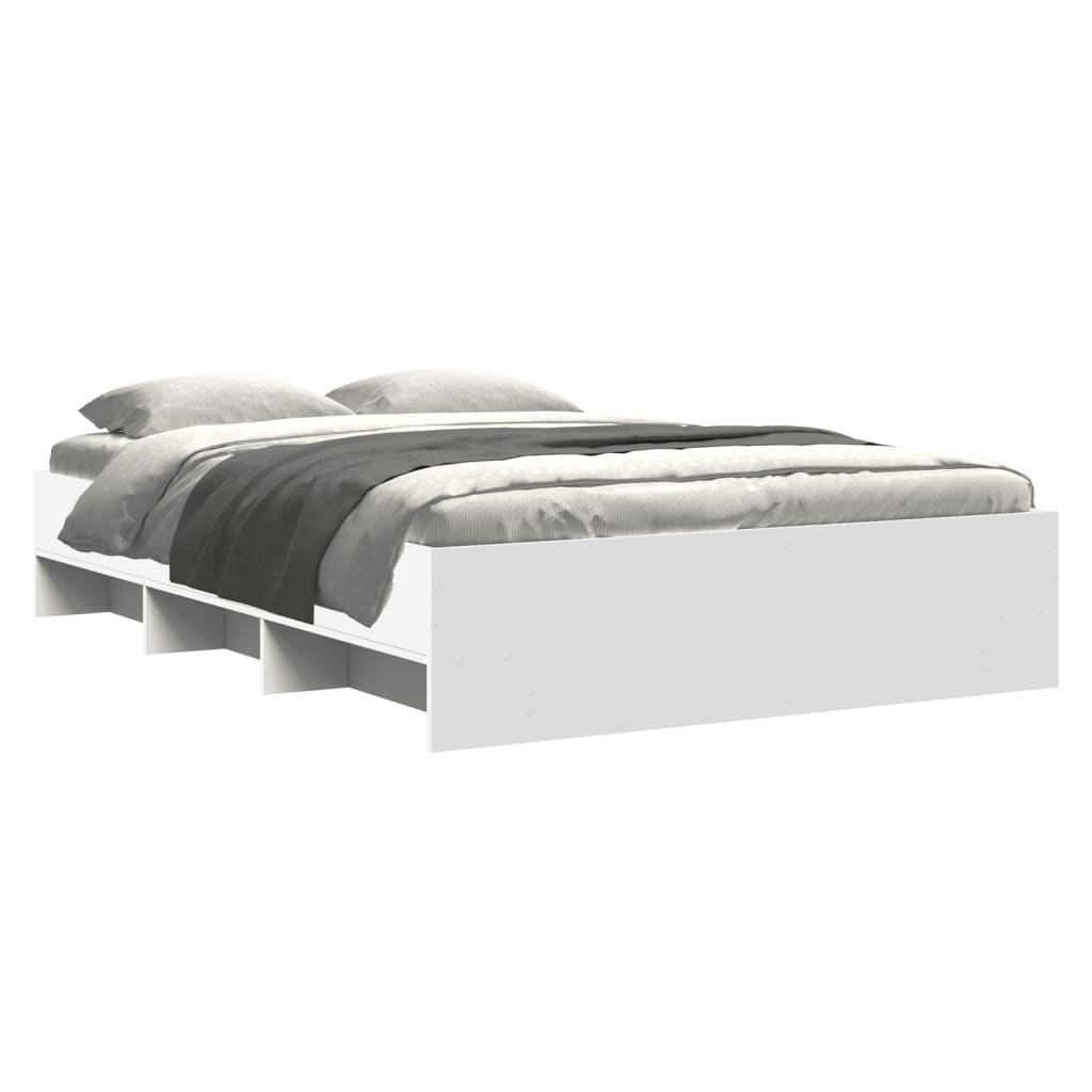 vidaXL estructura de cama madera de ingeniería blanca 135x190 cm