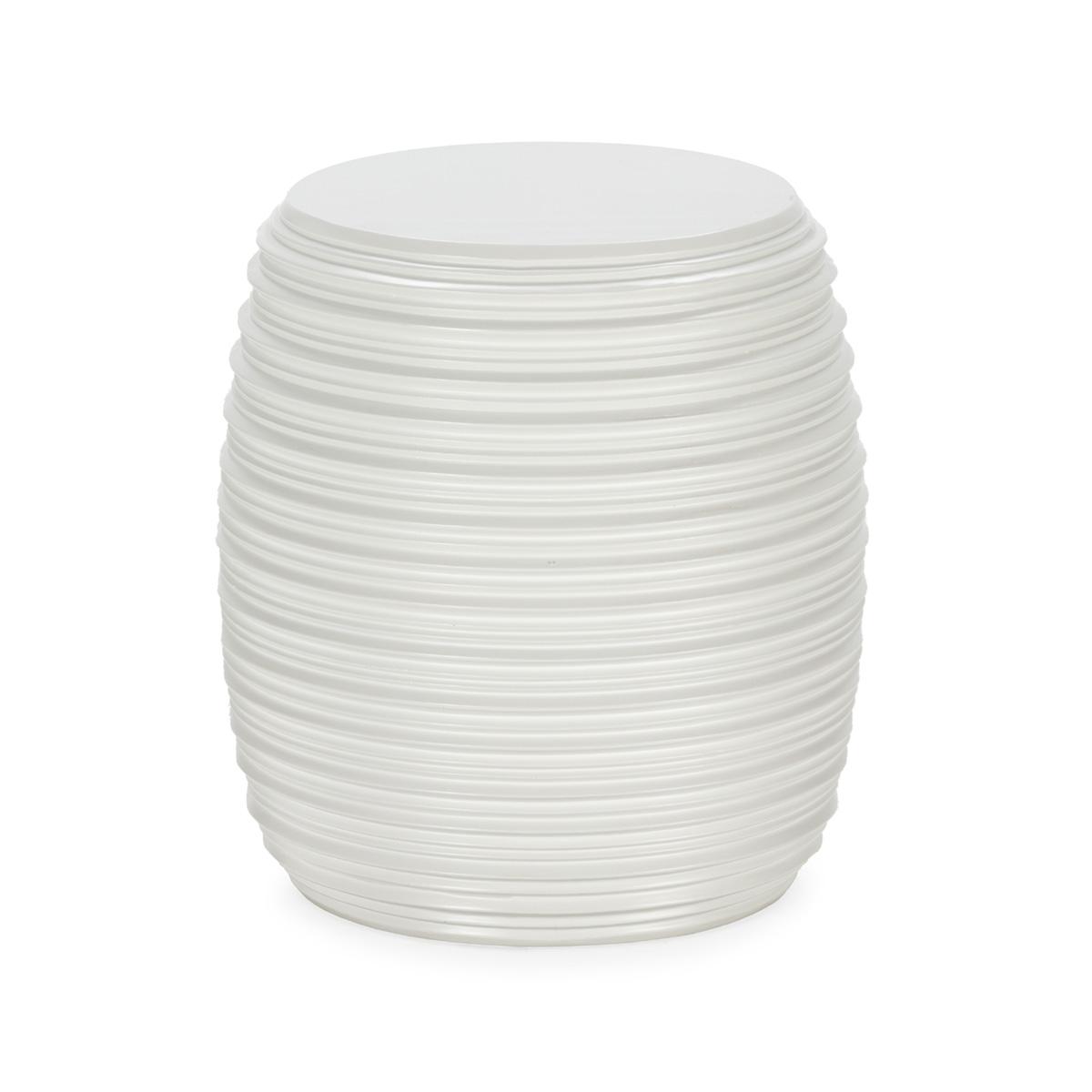 Taburete 42x42x45,5 fibra de piedra blanco mate