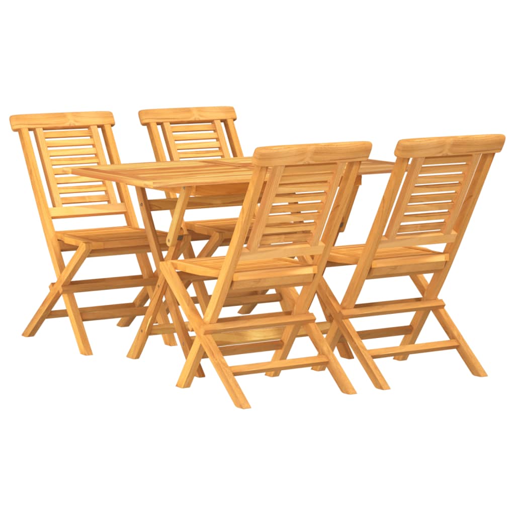 vidaXL juego de comedor para jardín 5 piezas madera maciza de teca