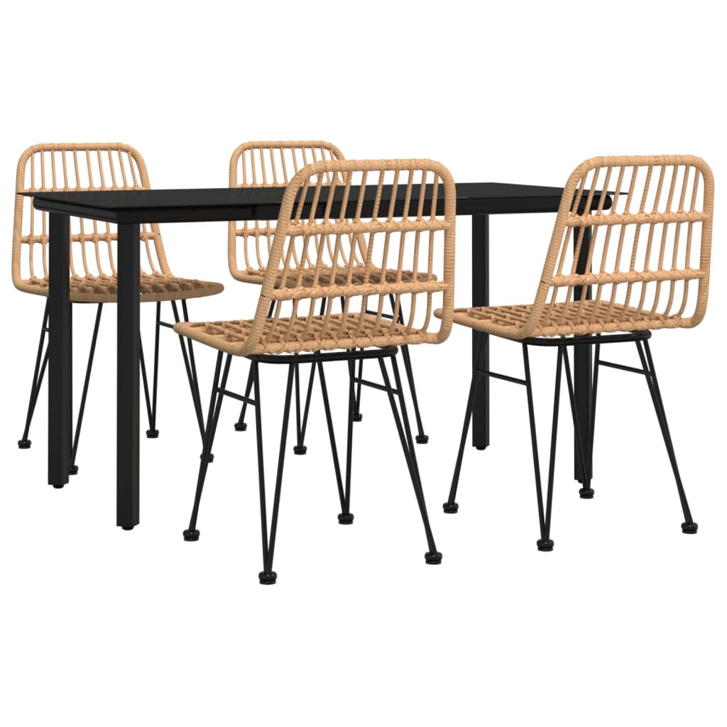 vidaXL juego de comedor de jardín 5 piezas ratán sintético