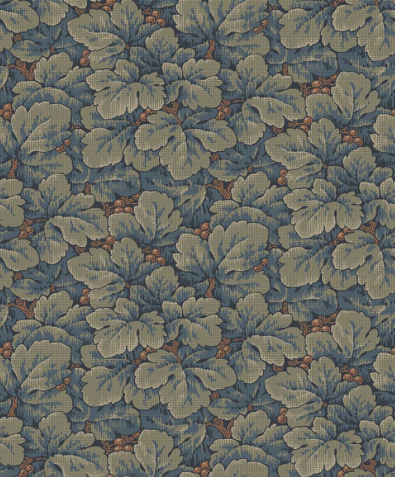 Borastapeter papel pintado hojas azul oscuro y verde - 53 cm x 10.05 m