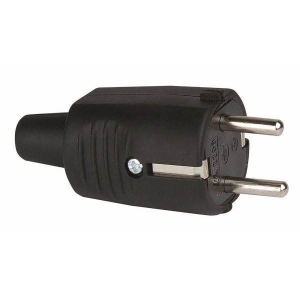 Clavija goma 16a 230v negra