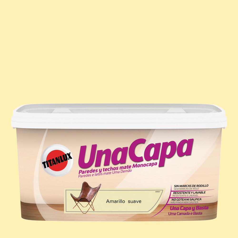Pintura color una capa amarillo suave 4l