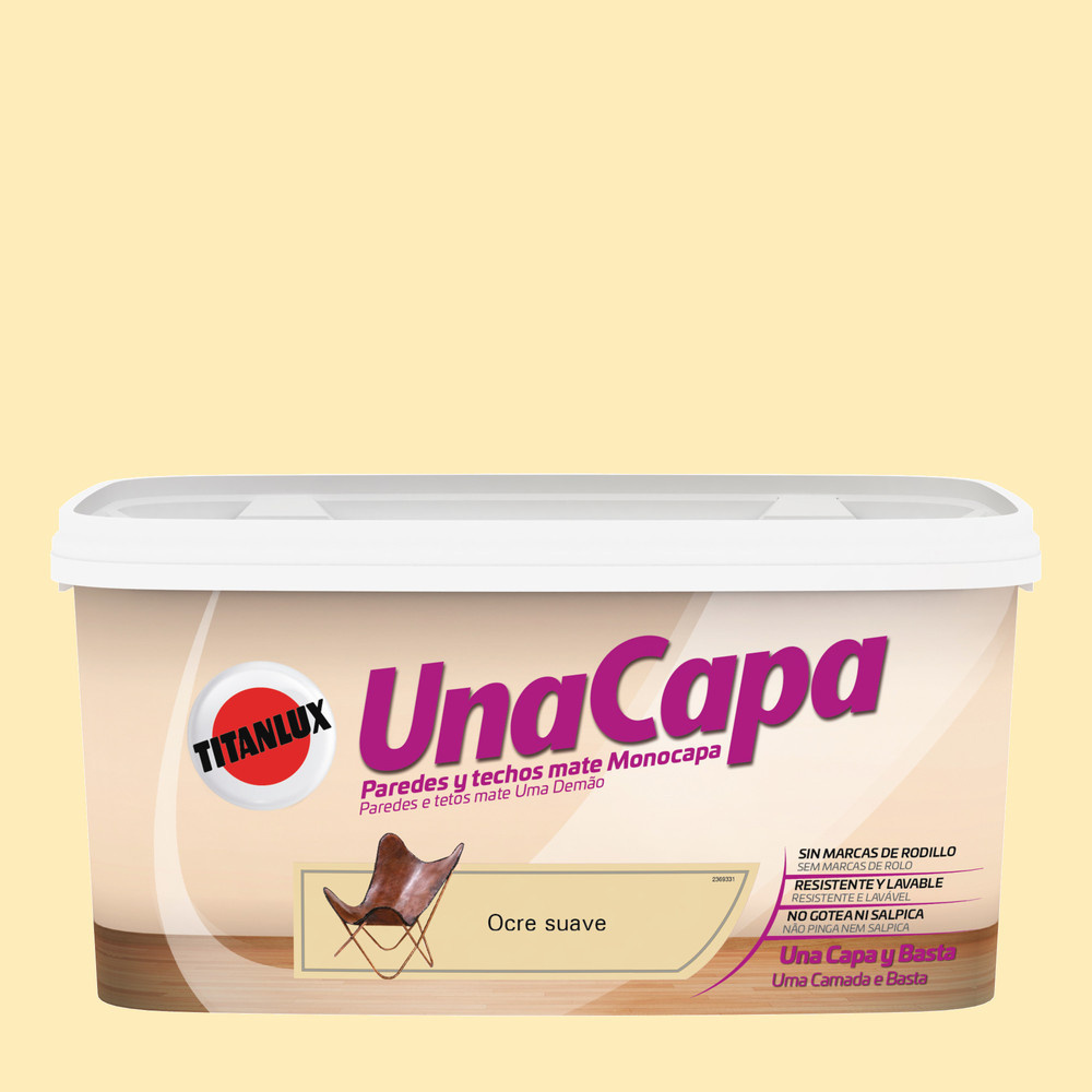 Pintura color una capa ocre suave 4l