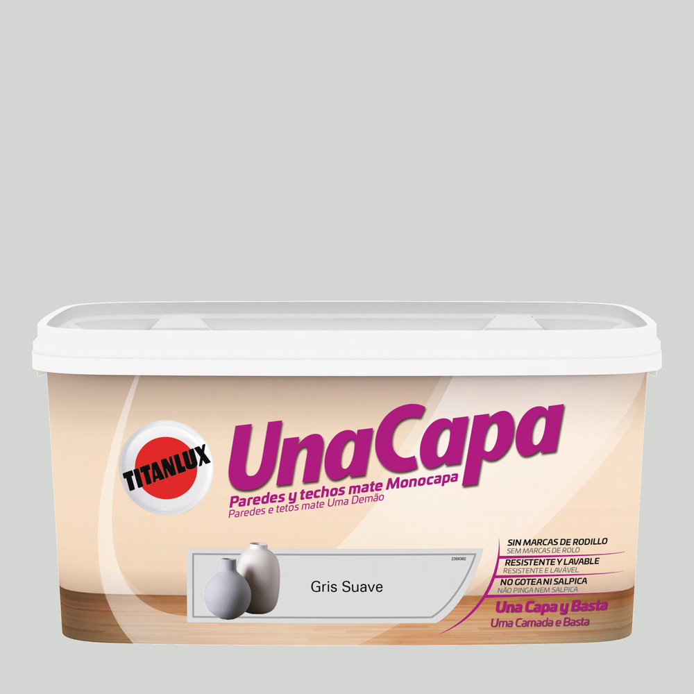 Pintura color una capa gris suave 4l