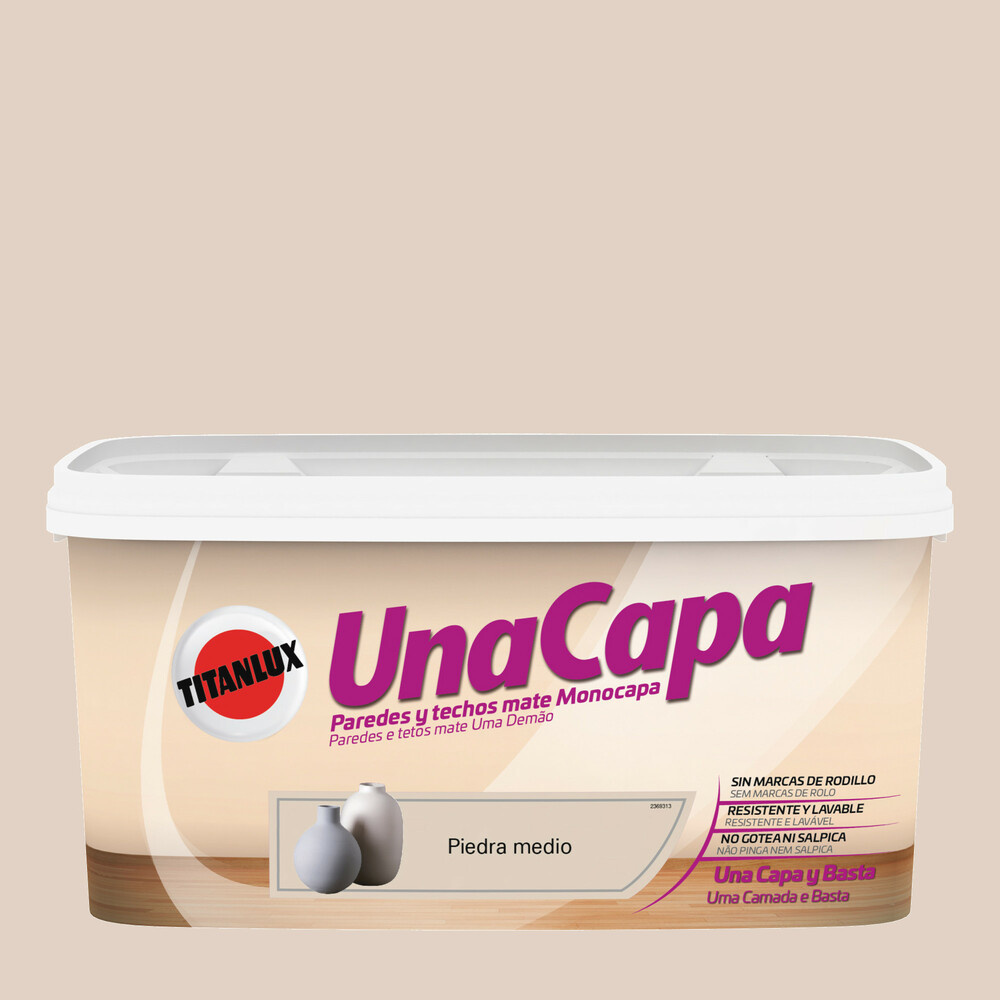 Pintura color una capa piedra medio 4l