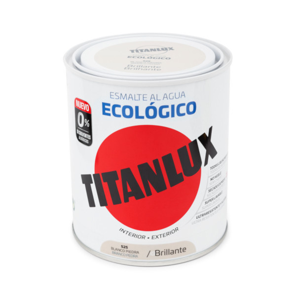 Esmalte titanlux ecológico brillante blanco piedra 750ml