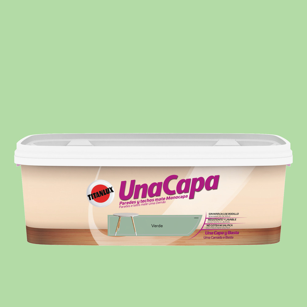 Pintura color una capa verde 2,5l