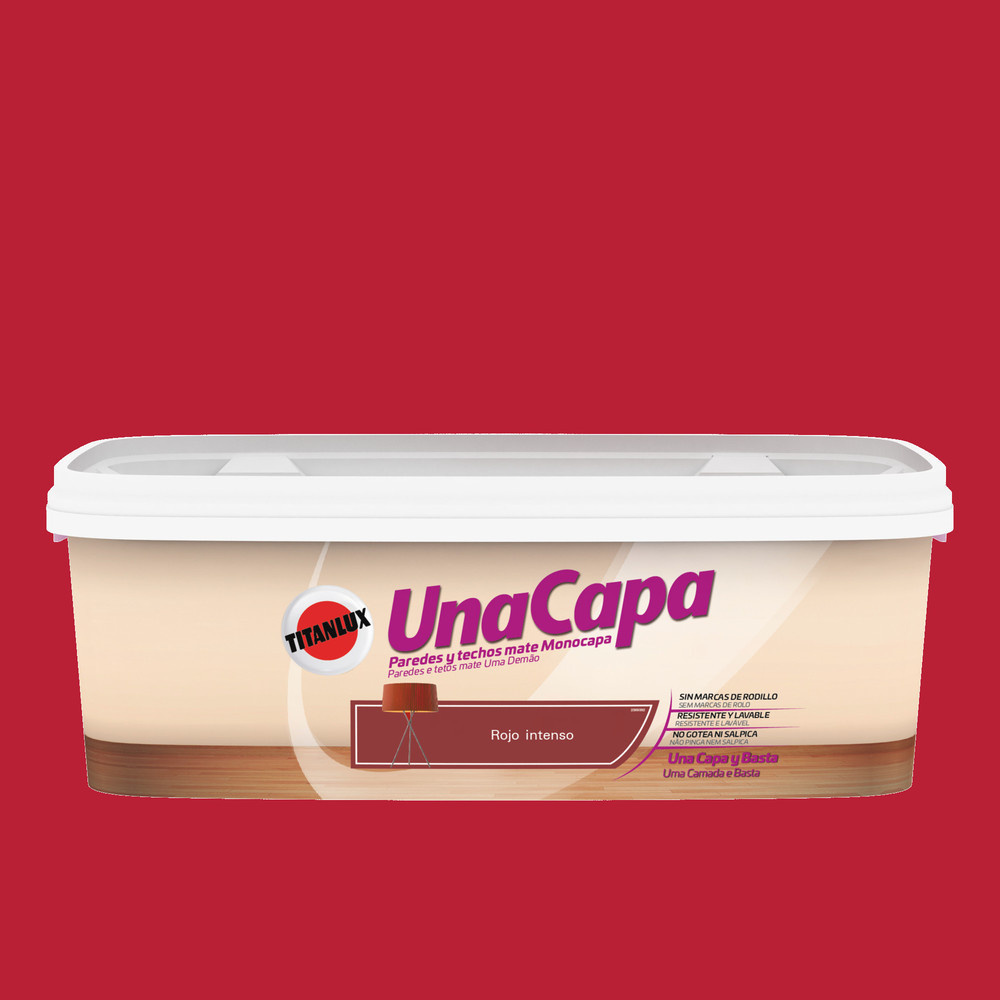 Pintura color una capa rojo intenso 2,5l
