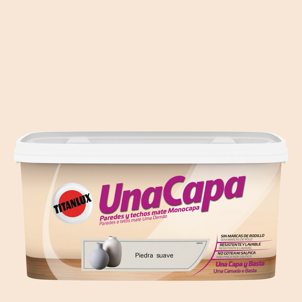 Pintura color una capa piedra suave 4l