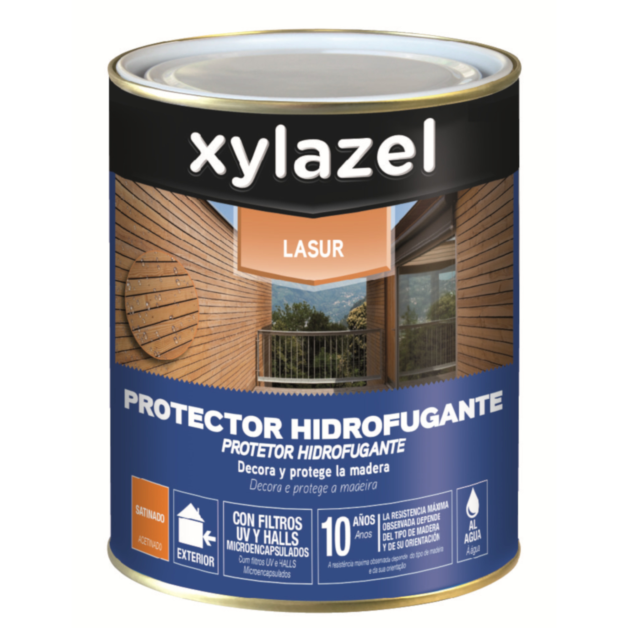 Lasur hidro satinado castaño 750 ml Xylazel