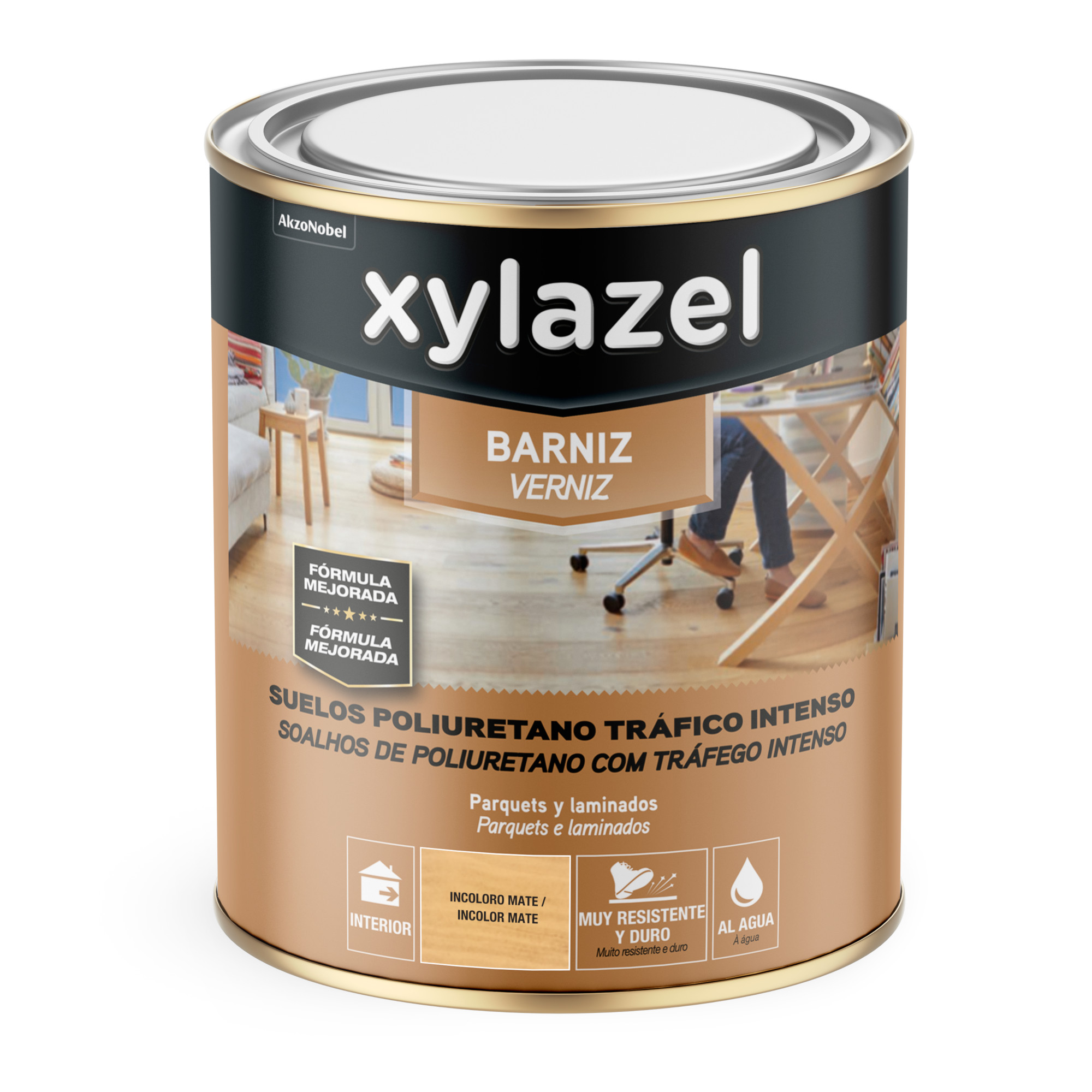 Barniz suelo agua incoloro mate 2,5 l Xylazel