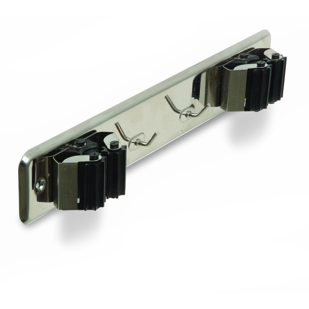 Sujeta-escobas 2 rodillos inox