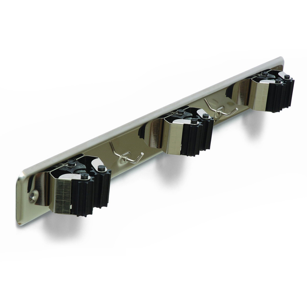 Sujeta-escobas 3 rodillos inox