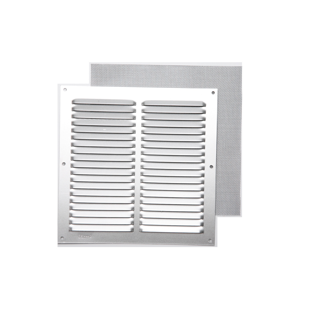 Rejilla c/ mosquitera plata 20 x 20 cm