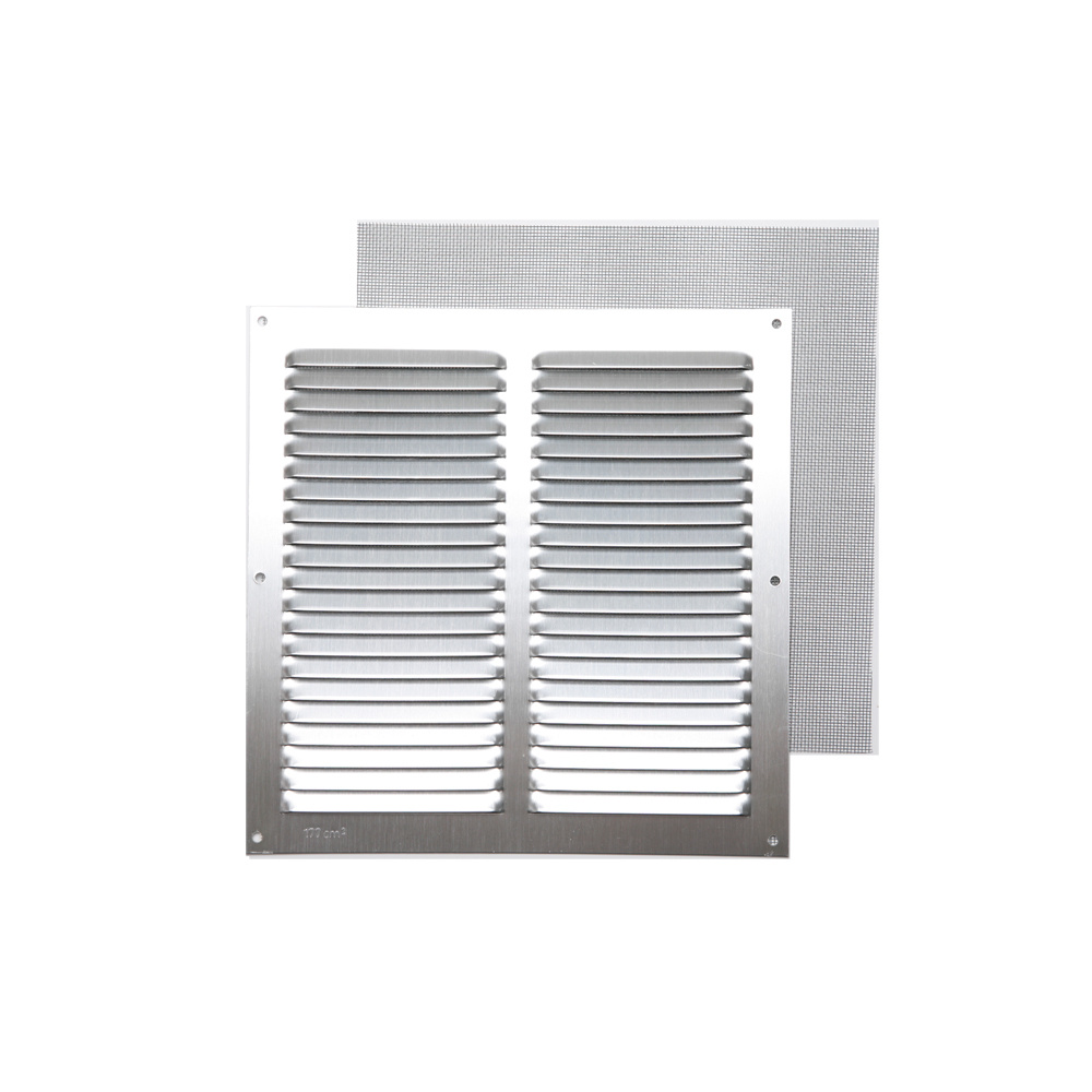 Rejilla c/ mosquitera plata 25 x 25 cm