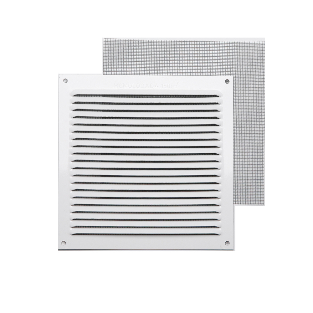 Rejilla c/ mosquitera blanca 20 x 20 cm