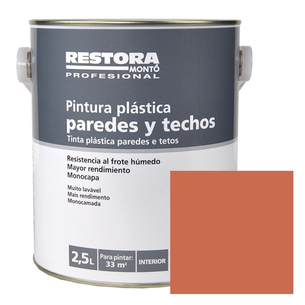 Pintura monocapa paredes y techos papaya 2,5 l