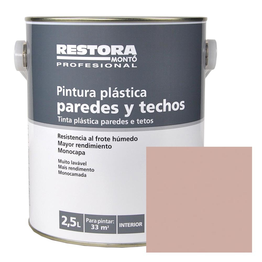 Pintura monocapa paredes y techos rosa lago hutt 2,5 l