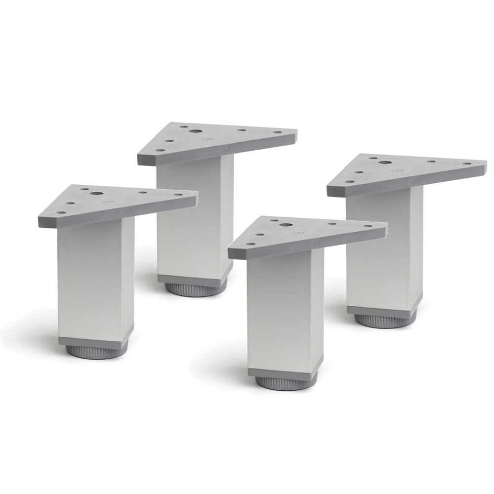 Pack 4 patas aluminio mate 40 x 40 mm 10 cm