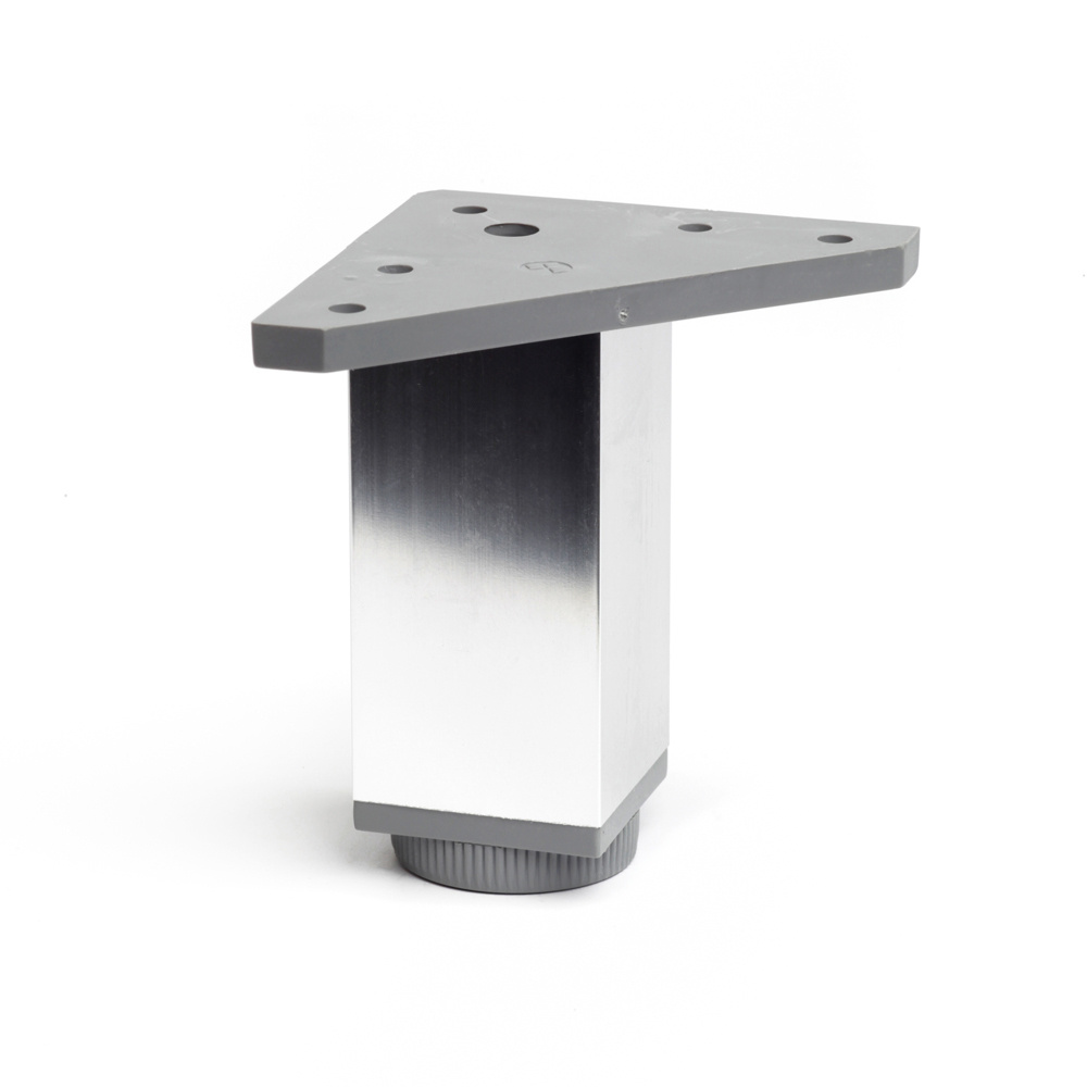 Pata cuadrada aluminio brillo 40 x 40 mm 12 cm