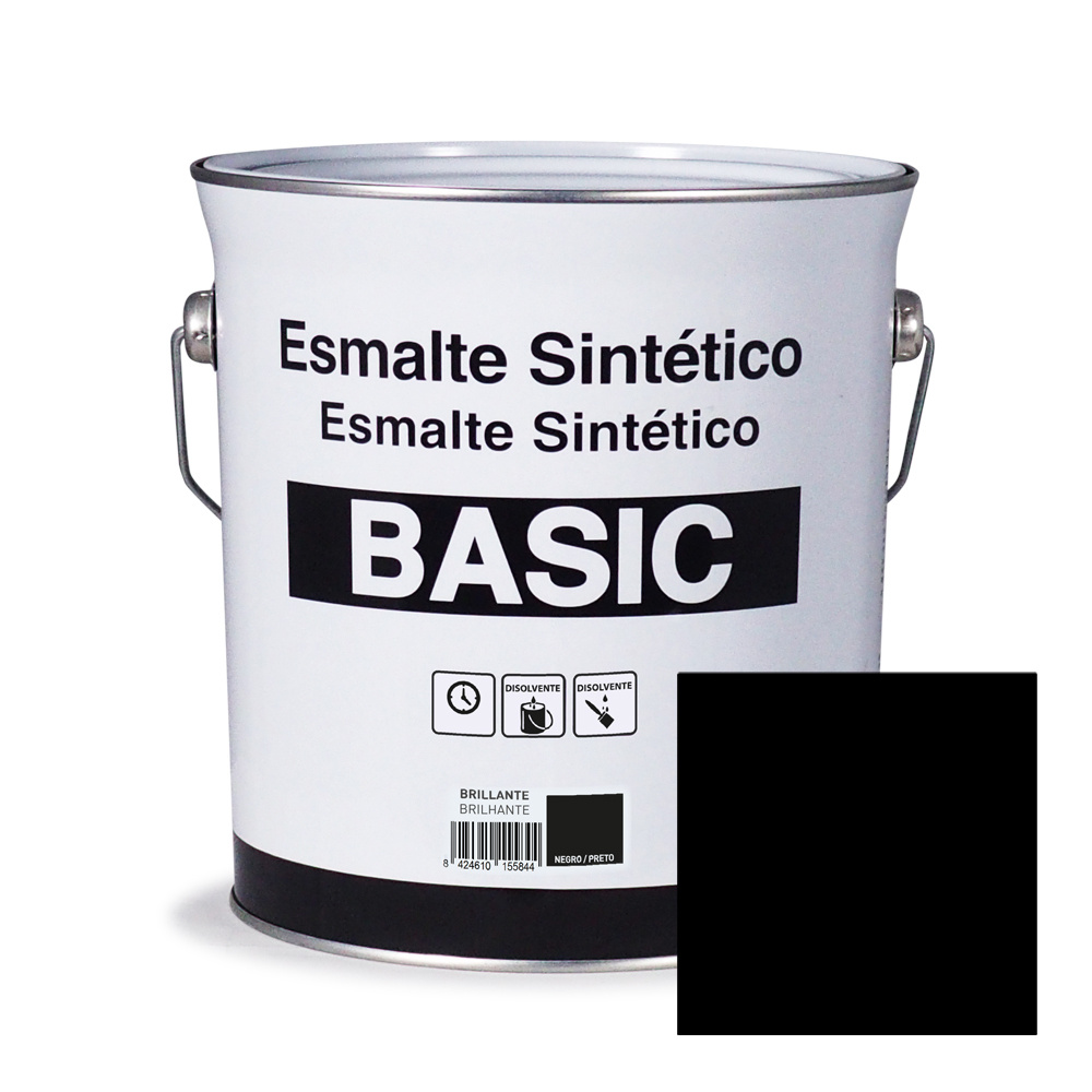 Esmalte sintético negro brillante basic 4 l
