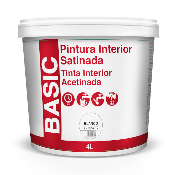 Pintura interior blanca satinada 4 l