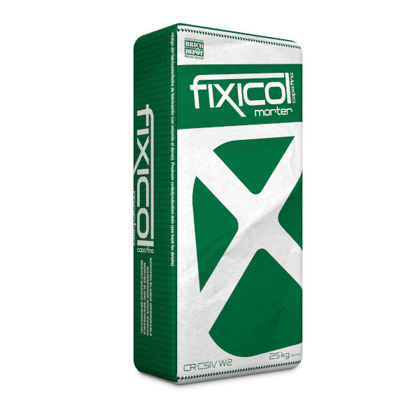 Mortero fixicol capa fina 25 kg blanco