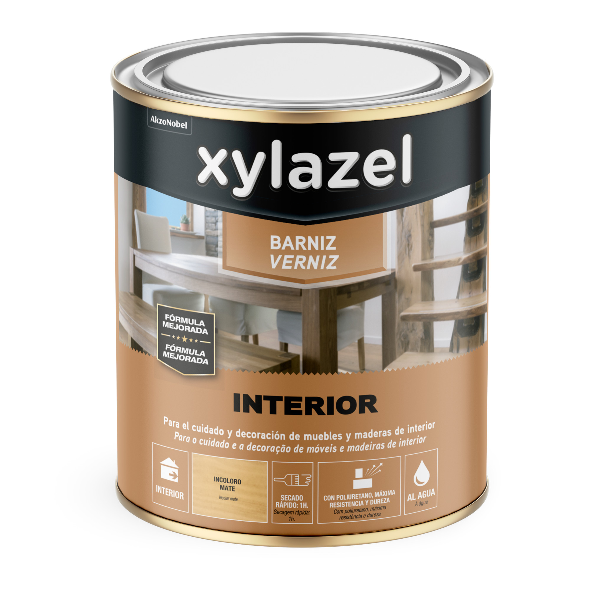 Barniz agua mate incoloro 2,5 l Xylazel