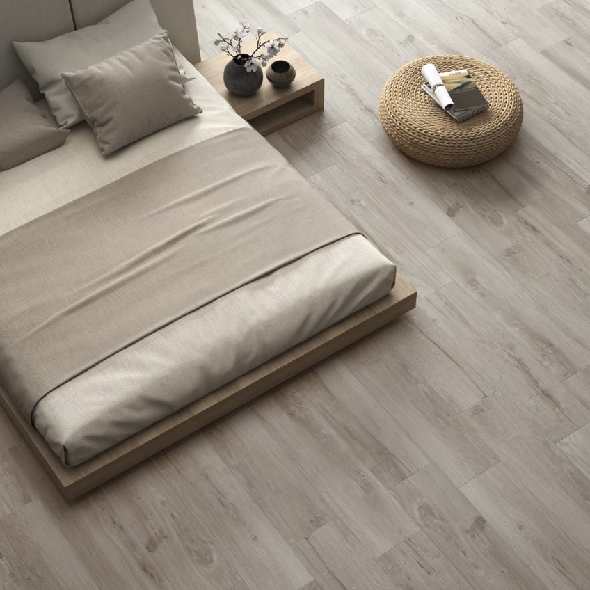 Suelo porcelánico gran formato madera beige 23x120cm C2 Ja Zarautz