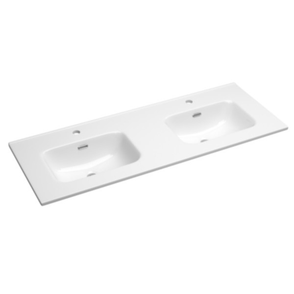 Lavabo cerámico 2 senos Turín 120x46cm