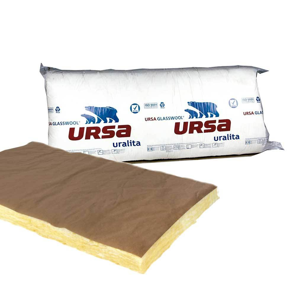 Pack 13 paneles de lana mineral con papel kraft 135x60x6cm - 16,5 kg Ursa
