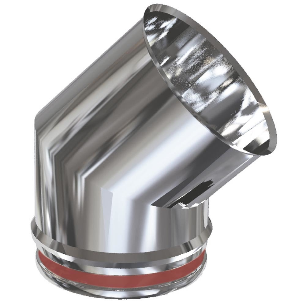 Codo inox 45º ø 125 mm