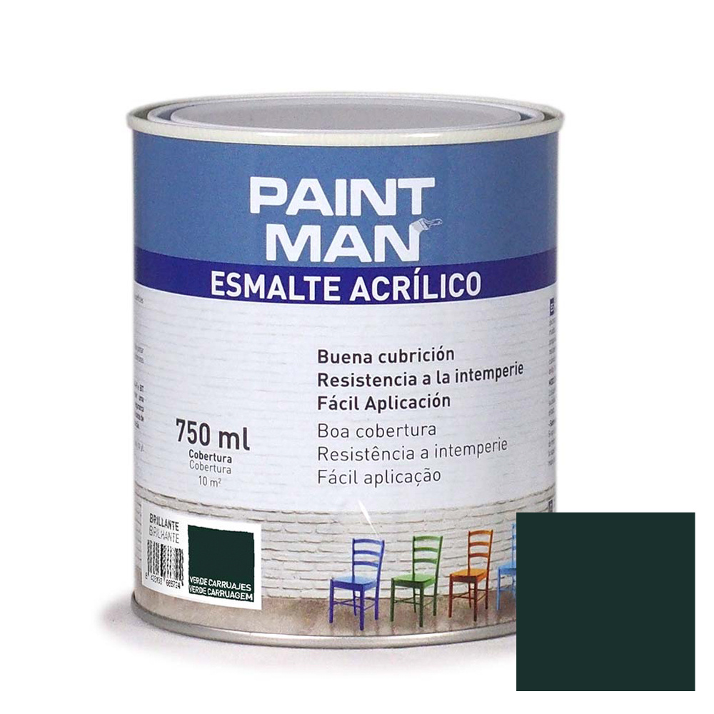 Esmalte acrílico paintman brillante verde carruajes 750 ml
