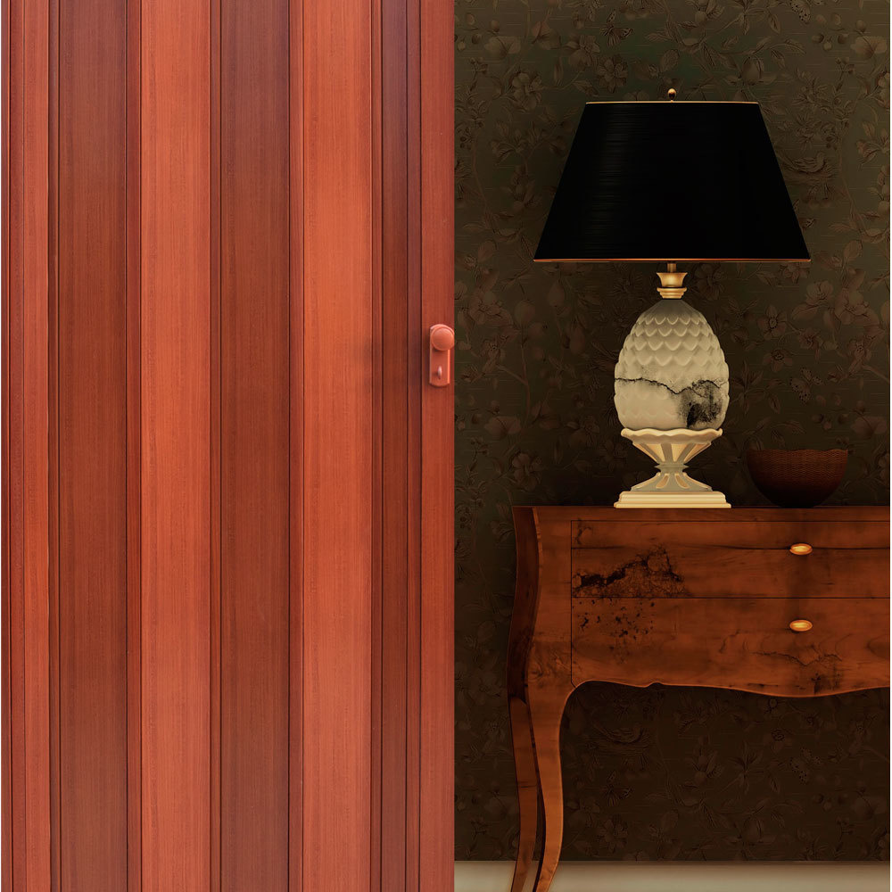Puerta de Interior plegable de pvc imitación madera caoba