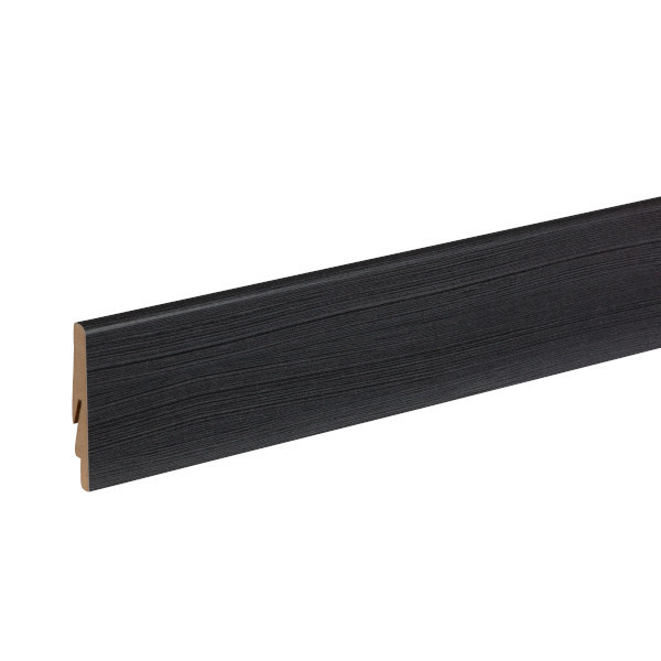 Rodapié madera negro ranurado 225x8x1,5cm