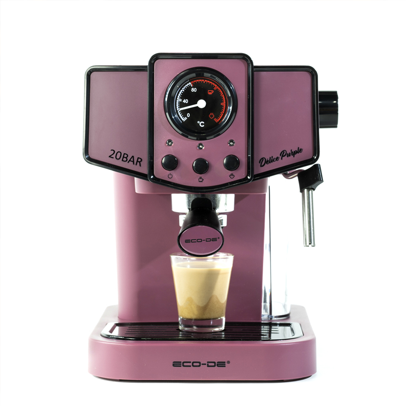 Ecode® cafetera espresso "delice purple" 20 bares de presión, eco-419 dp