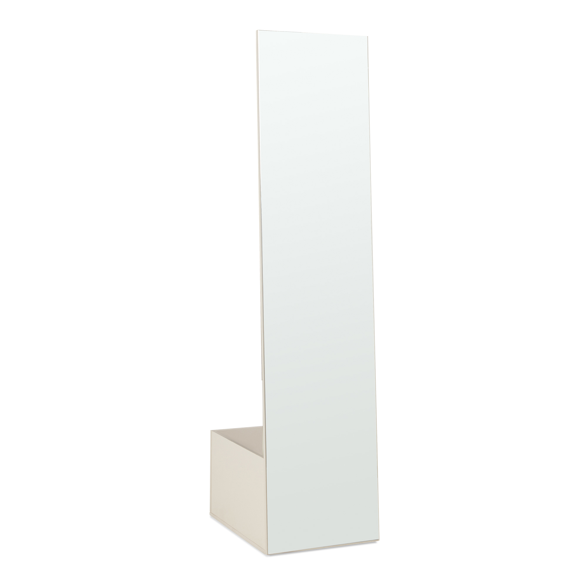 Espejo de pie y perchero 2 en 1 saden 165x40x51 cm - oatmeal [en.casa]