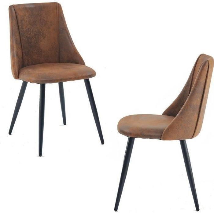 Meubles cosy - pack 2 sillas industriales de comedor en ante