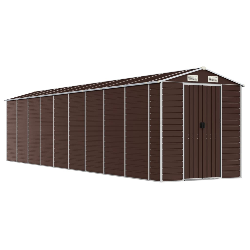 vidaXL cobertizo de jardín acero galvanizado marrón 191x810x198 cm