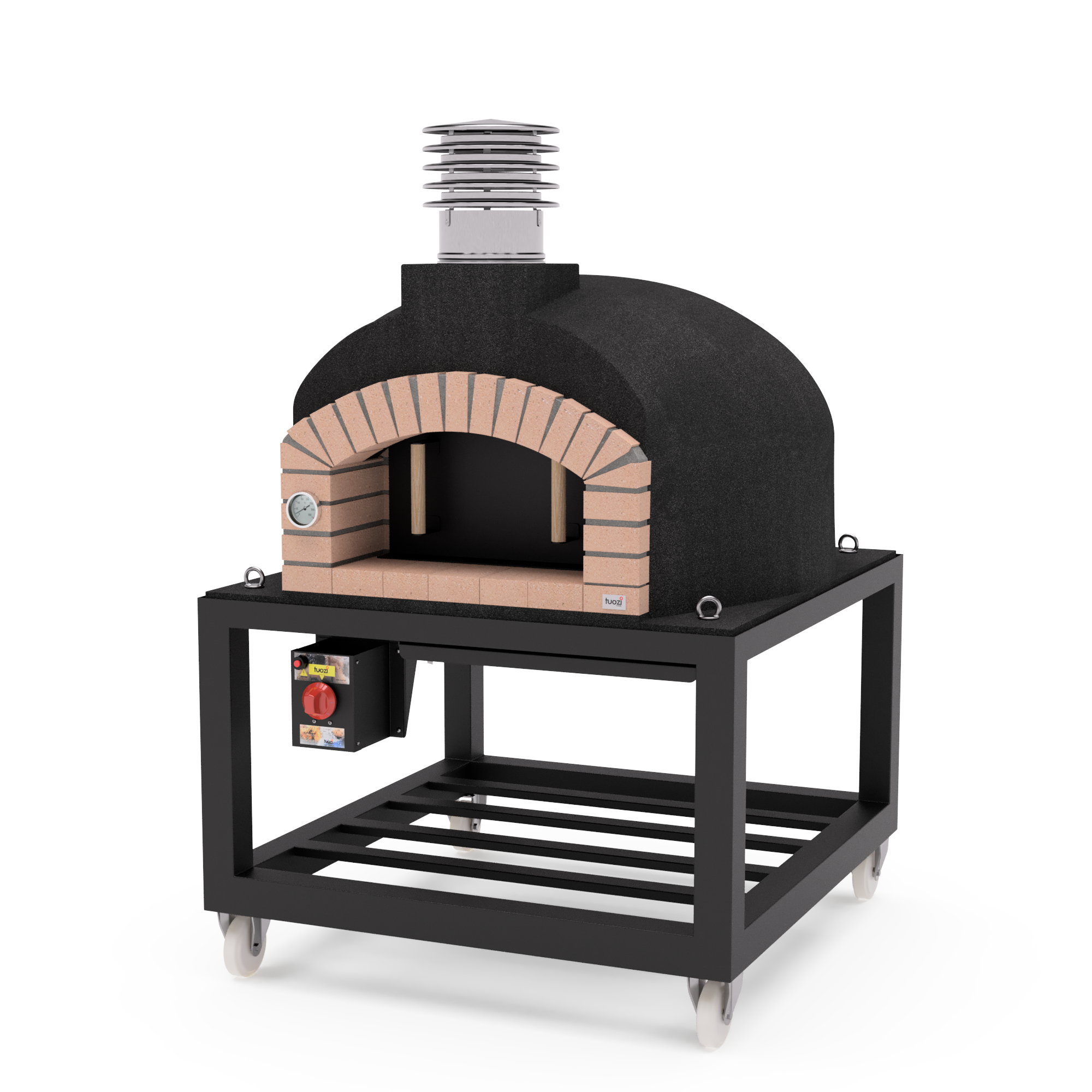 Horno de leña exterior de obra modelo olympus mons negro - 130x130cm