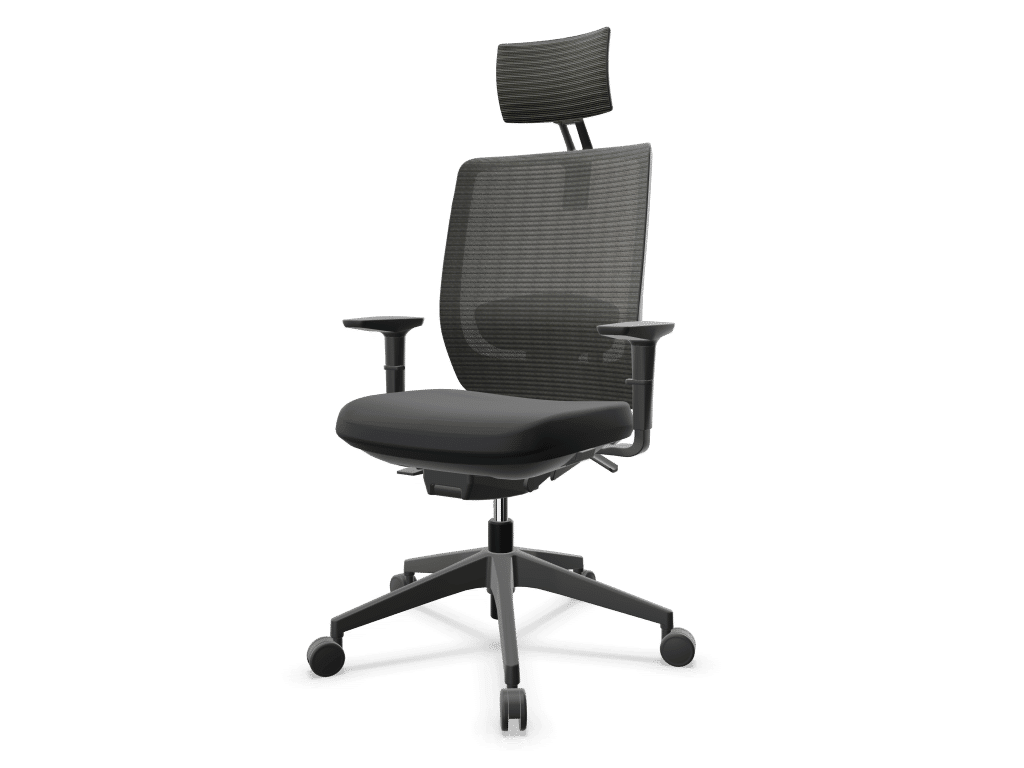 Actiu trim silla de oficina carbon black - con cabezal, 3d