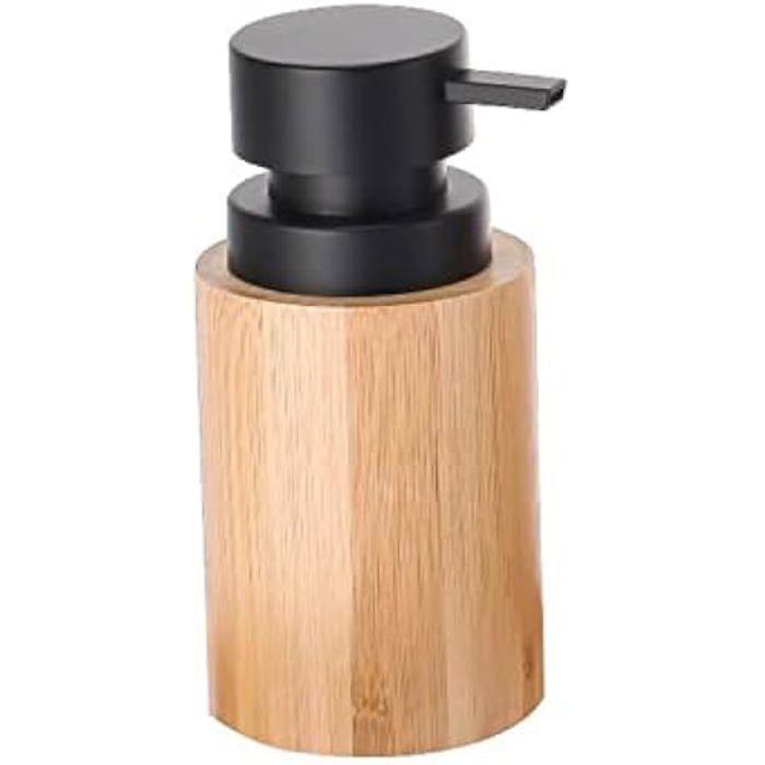 Dispensador de jabón - dkd home decor - estándar - negro - bambú y poliprop