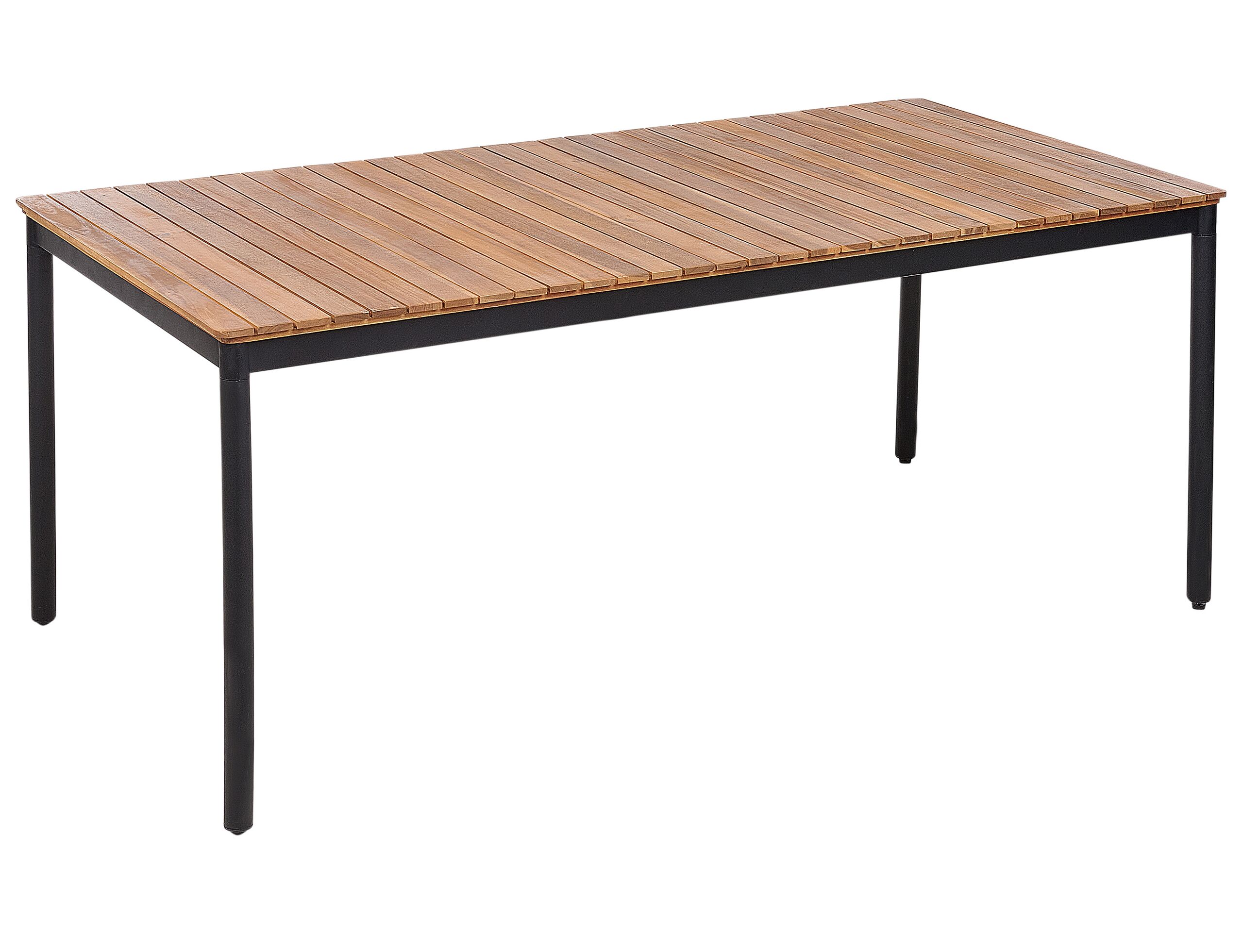 Mesa de jardín vallese 180 cm 90 cm madera de acacia marrón