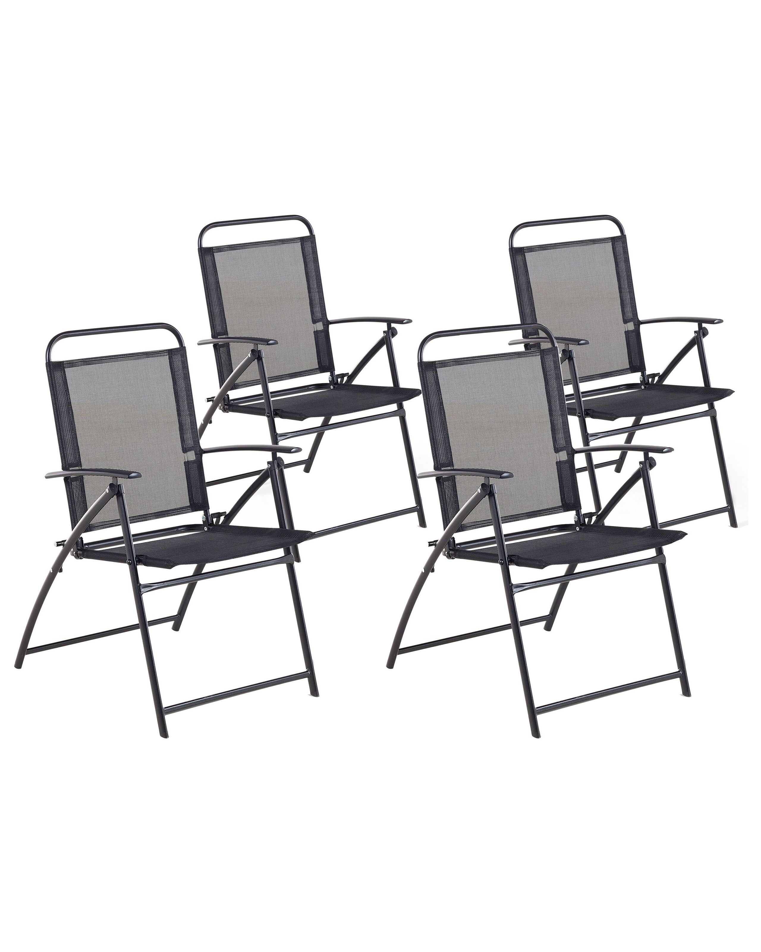 Conjunto de 4 sillas de jardín livo metal negro