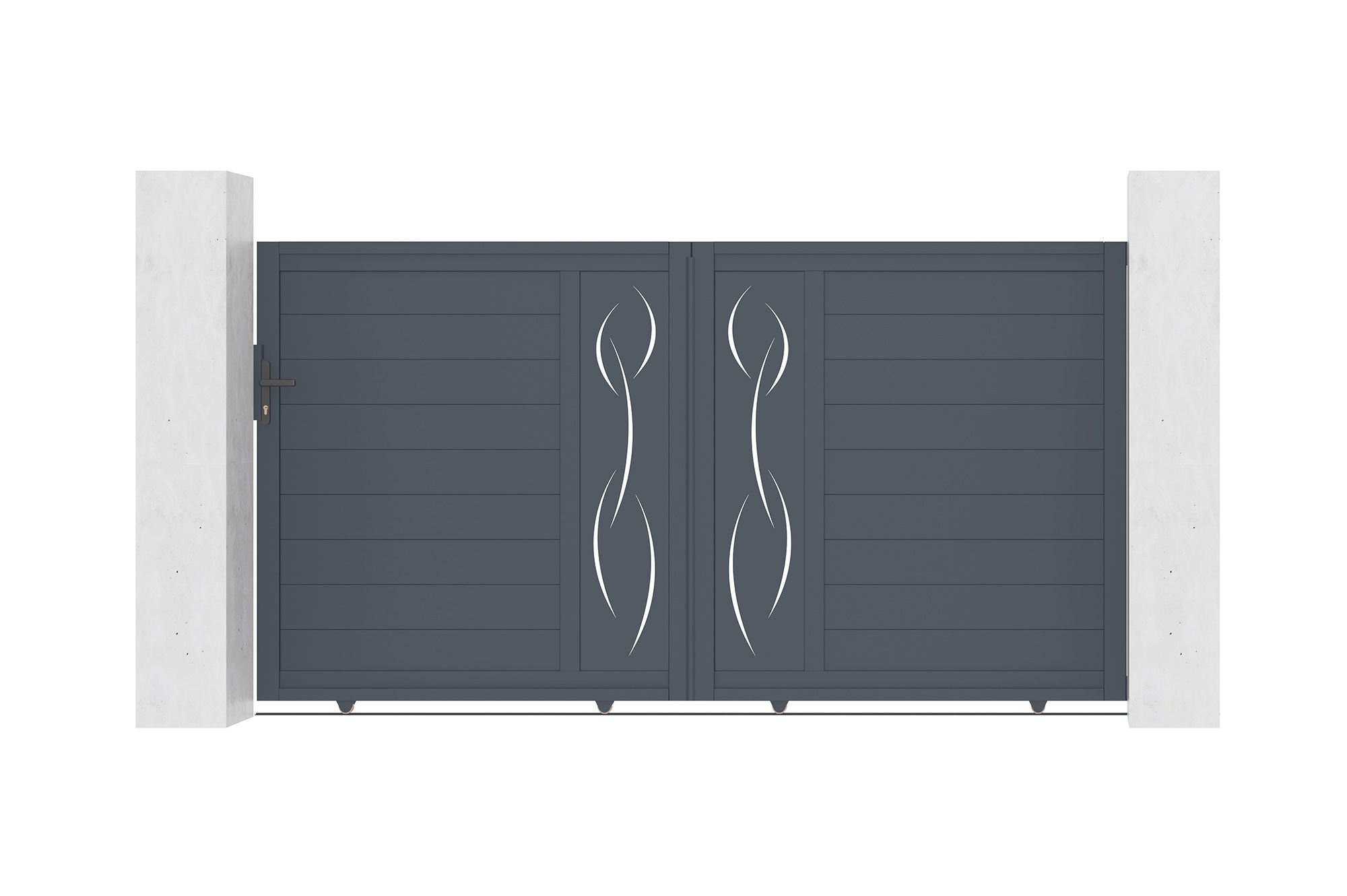 Puerta corredera 3m life h.160cm + puerta peatonal life 1m h.160cm gris
