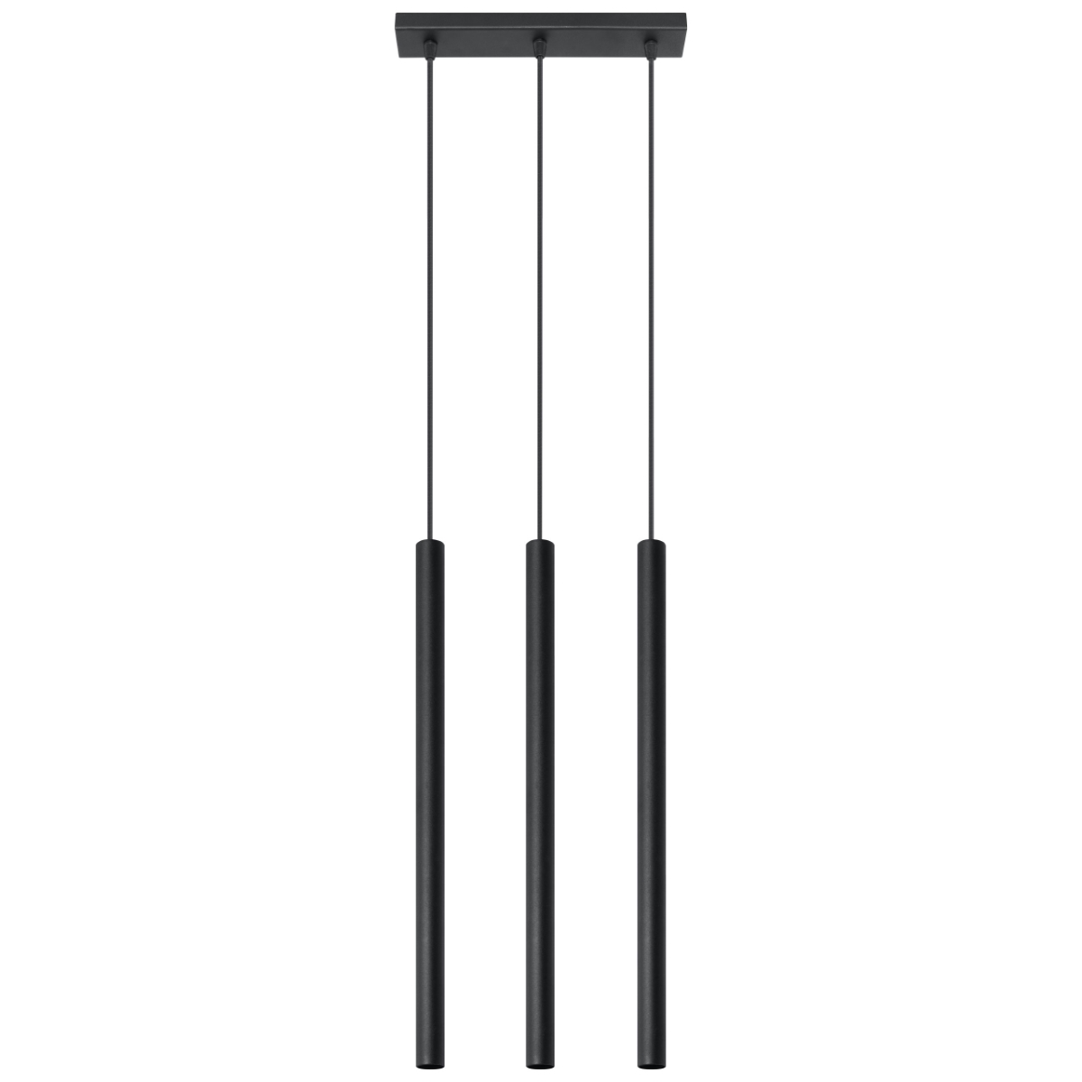 Lámpara coLGante pastelo 3 negro acero 30x90x5cm
