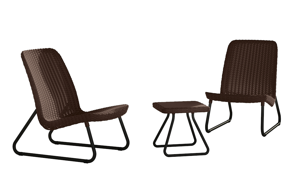 Conjunto de exterior de sillas y mesa rio de keter - marrón