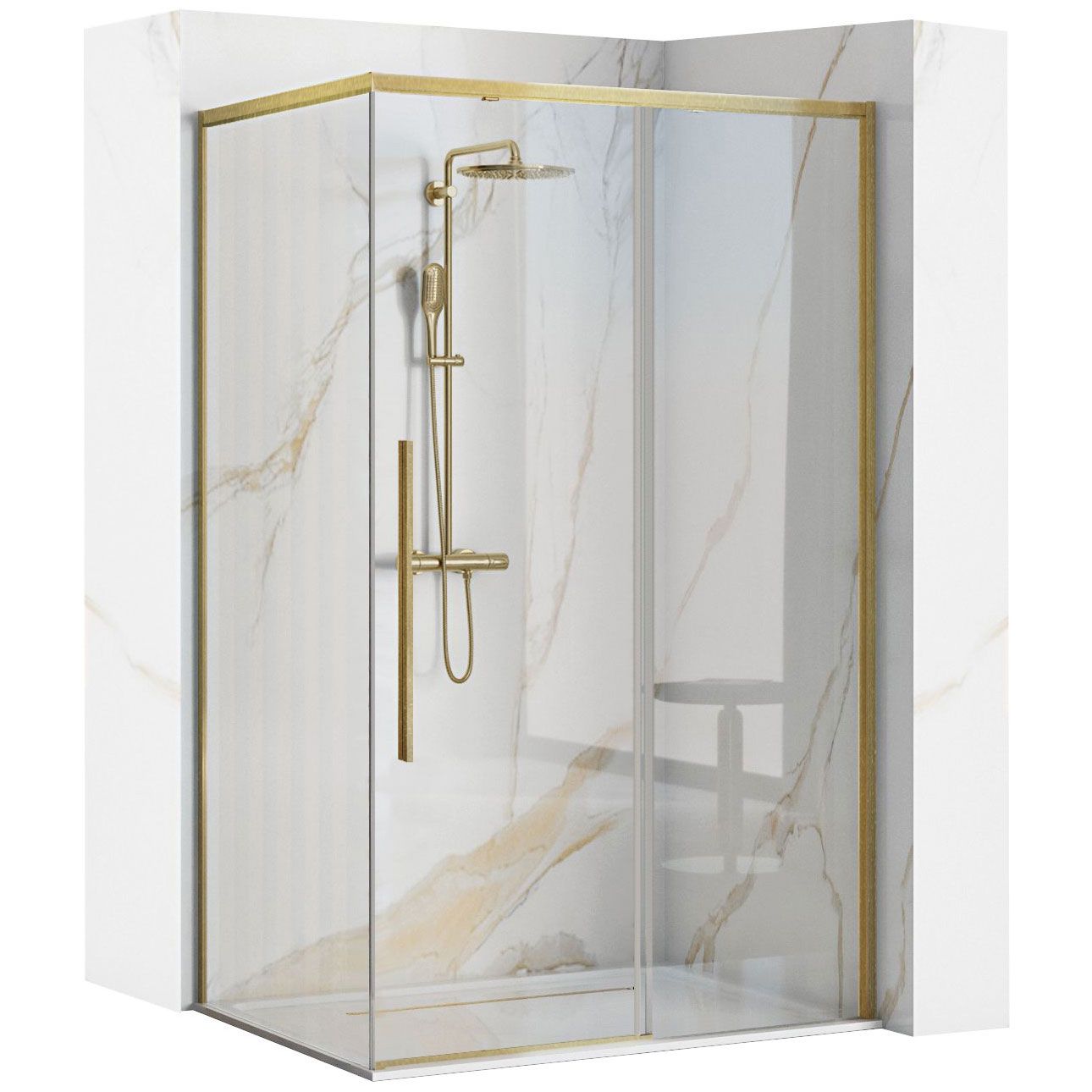 Rea cabina de ducha solar gold brush 120x90, 118,5x89x195 cm