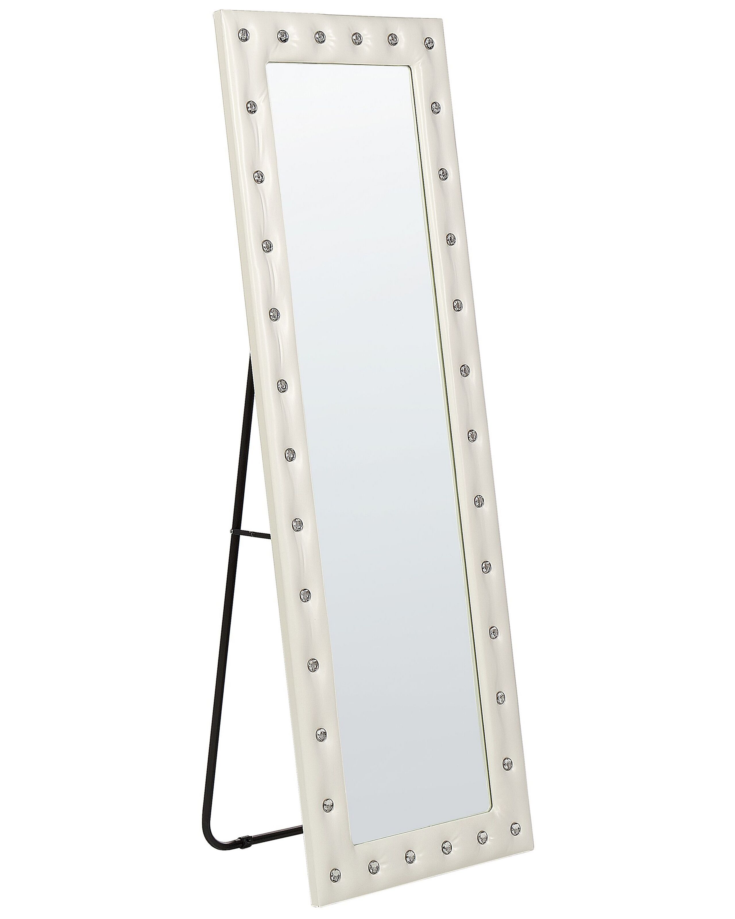 Espejo de pie ansouis 150 cm piel sintética blanco